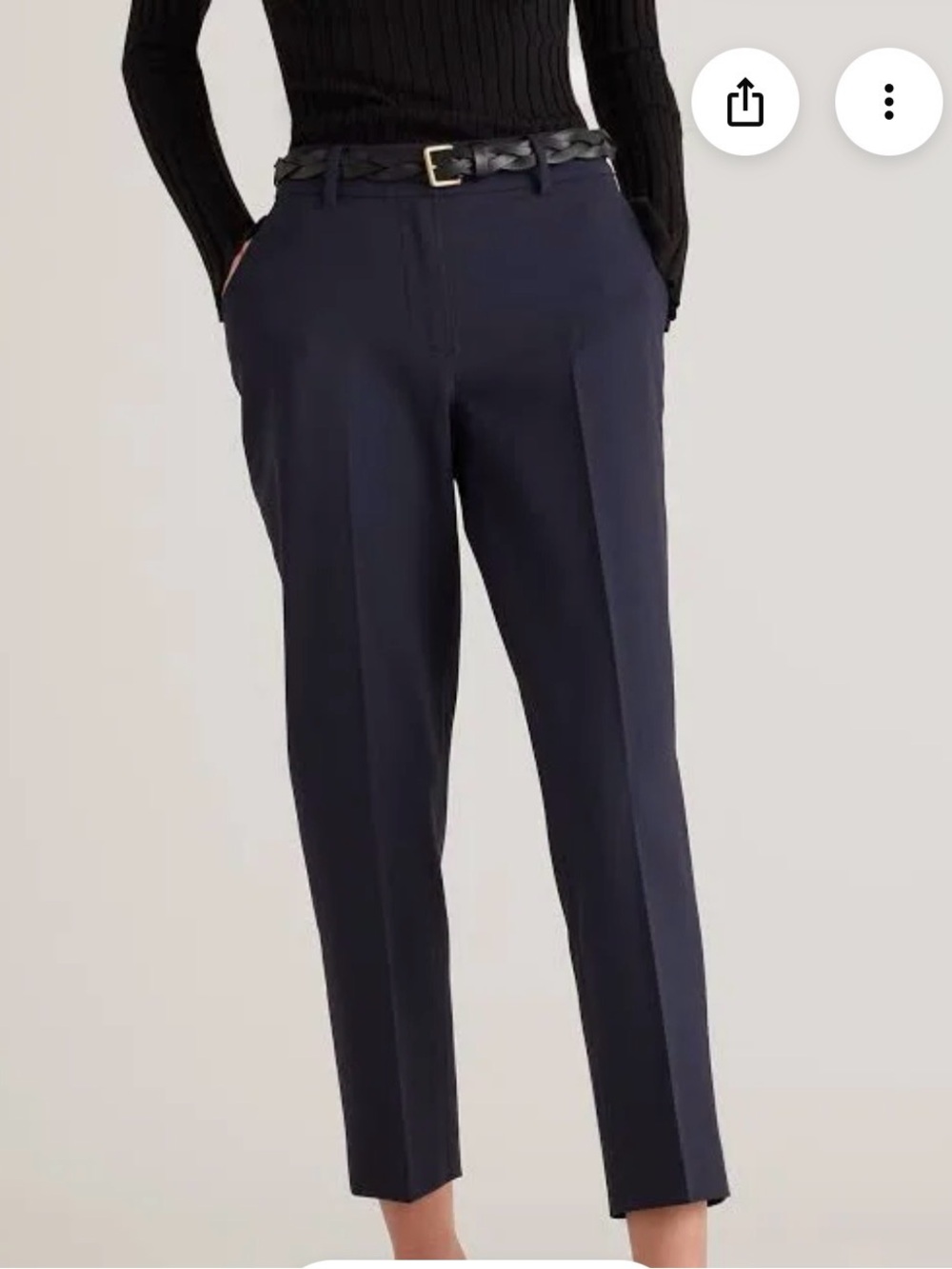 Women's Grey Cropped Tailored Pants